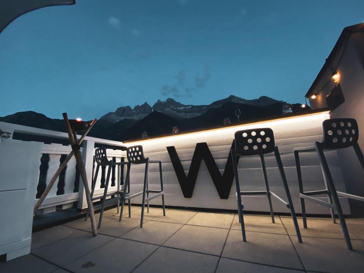 Hotel Le White - Le 42 Restaurant Champery Exterior photo